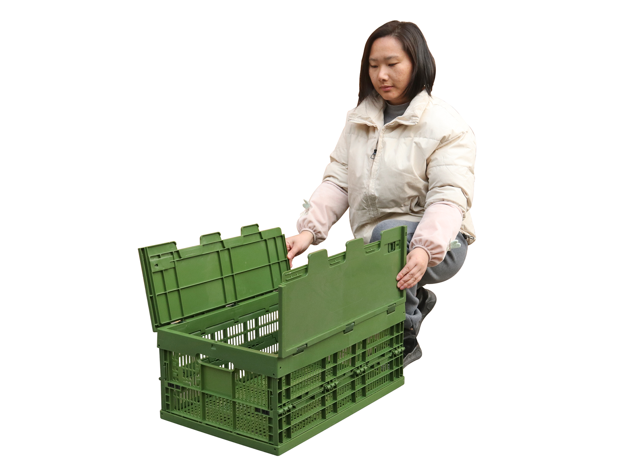 600-265折叠筐带盖